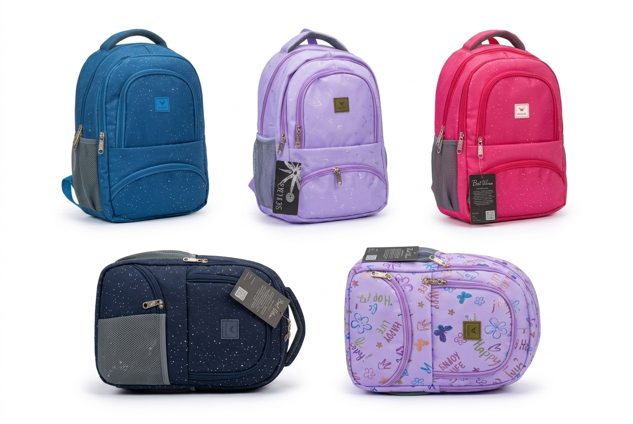 Purple Galaxy Backpack for Girls and Teens, Multi-Compartment School Backpack with Laptop Pocket