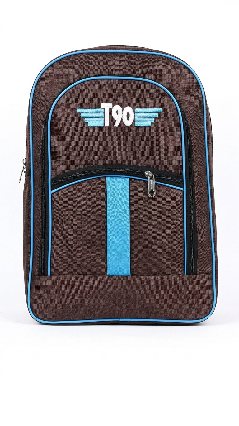 T90 Brown School Backpack for Boys & Girls, Laptop Bag with Multi Compartments