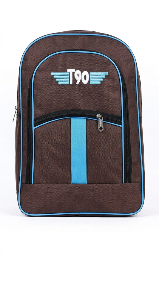 T90 Brown School Backpack for Boys & Girls, Laptop Bag with Multi Compartments