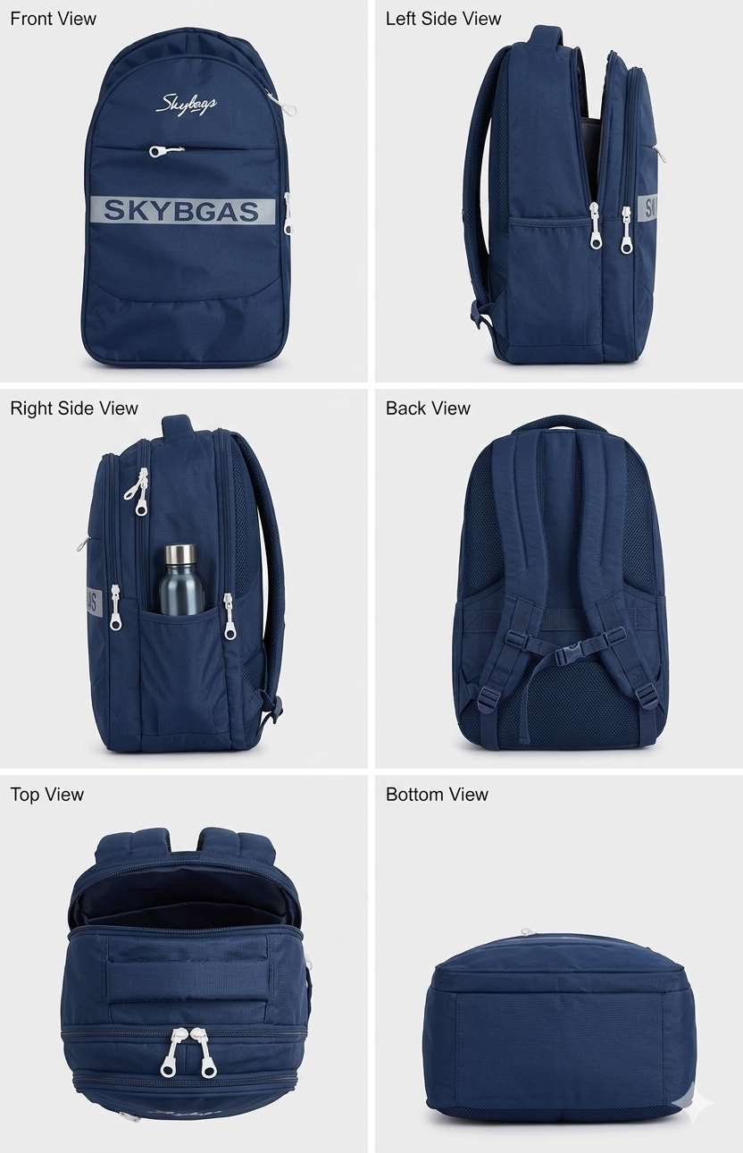 Skybags Blue Laptop Backpack for Men & Women, Water Resistant Travel Bag with 15.6 Inch Laptop Sleeve