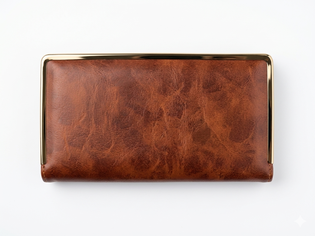 WDV'S Premium PU Leatherette Clutch Wallet for Women, Large Capacity Purse with Card Slots, Coin Pocket, Cash Compartment, Phone Pocket and Secure Clasp Closure, Brown