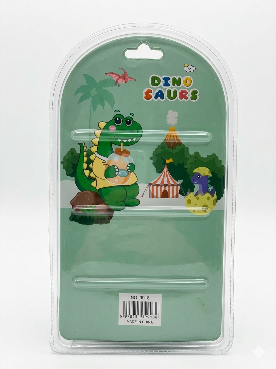 Dinosaur Stationery Set for Kids, Cute Dino School Kit with Pencil, Ruler, Eraser, Sharpener and Mini Notebook, Gift Set for Boys and Girls