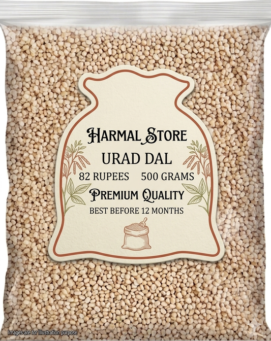 Harmal Store Urad Dal 500g | Premium Quality Split Black Gram (White Urad) | High Protein, Natural & Unpolished Dal