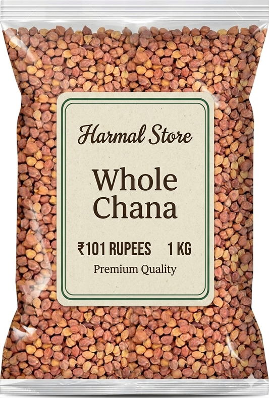 Harmal Store Whole Chana 1kg, Premium Desi Brown Chickpeas, Protein Rich Natural Whole Gram, High Fiber Pulses