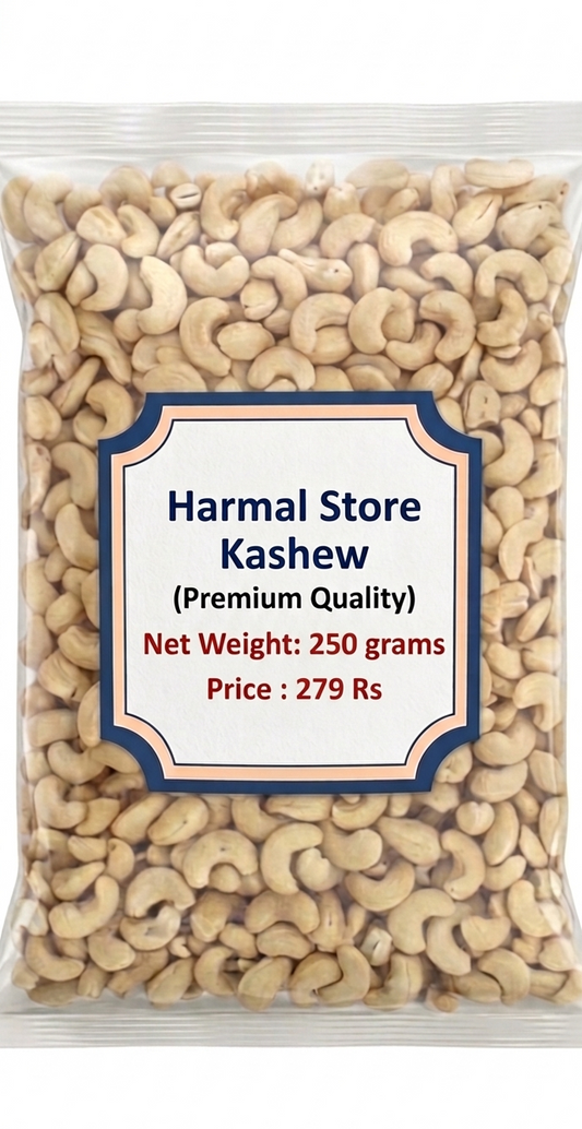 Harmal Store Premium Cashew Nuts 250g, Whole Kaju Dry Fruits, Crunchy Natural Cashews, Protein Rich Healthy Snack