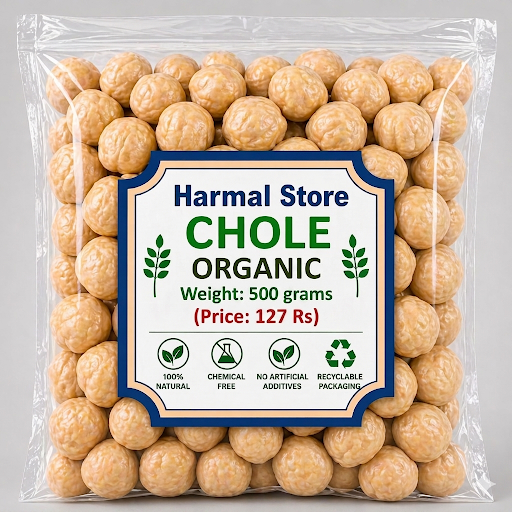 Harmal Store Organic Chole (Kabuli Chana) 500g | 100% Natural Chickpeas | Chemical-Free & No Additives | Premium Quality Whole Chana