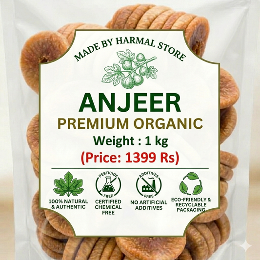 Harmal Store Premium Organic Anjeer 1kg | Dried Figs Dry Fruit | Natural Healthy Snack