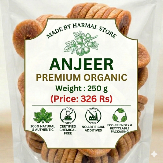 Harmal Store Premium Organic Anjeer 250g | Dried Figs Dry Fruit | Natural Healthy Snack