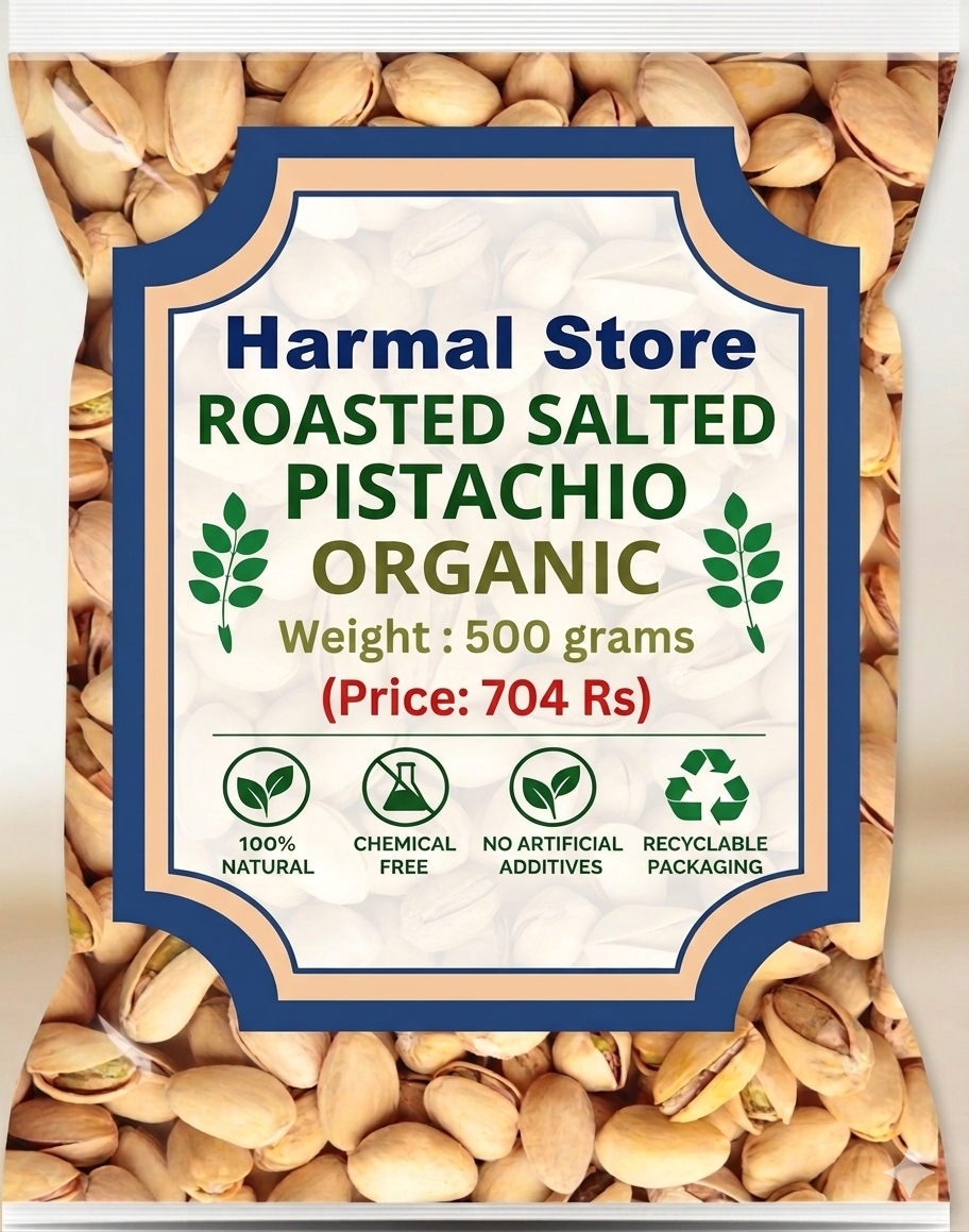 Harmal Store Roasted Salted Pistachio 500g | Premium Organic Pista | Healthy Dry Fruit Snack
