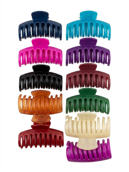 Harmal Store Colorful Hair Claw Clip Collection – 03-Piece Multi-Color Set with Powerful Hold and Deep Comb Teeth – Durable, BPA-Free Matte Hair Accessories for All Hair Types