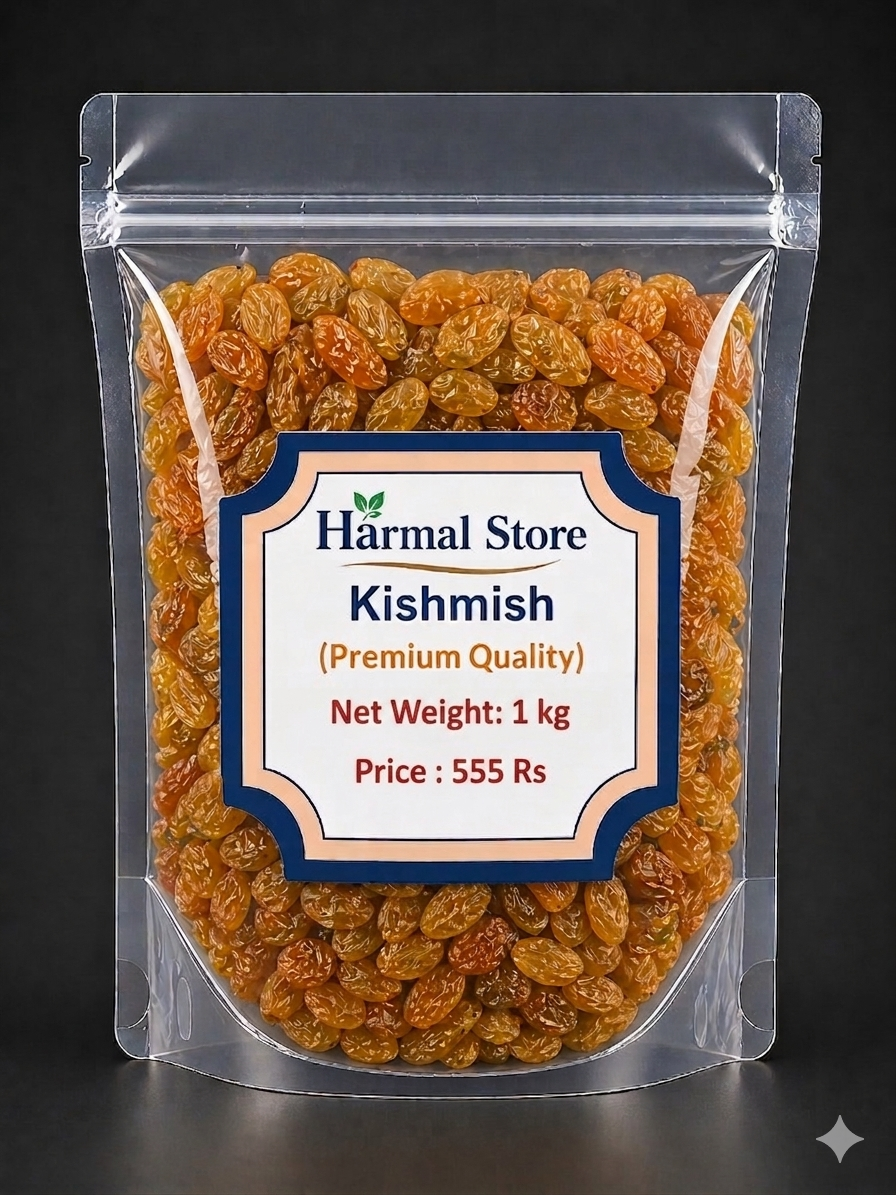 Harmal Store Premium Kishmish 1kg | Golden Raisins | Natural Dry Grapes