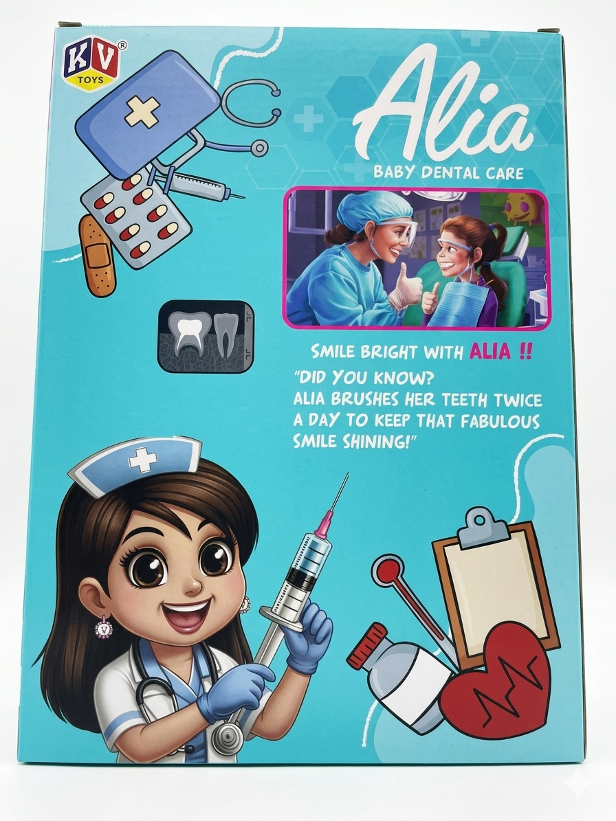 Alia Dental Care Doll Play Set | Dentist Doll with Chair, Tools & Accessories | Interactive Kids Doctor Play Toy | 2 Dolls Set (3+ Years)