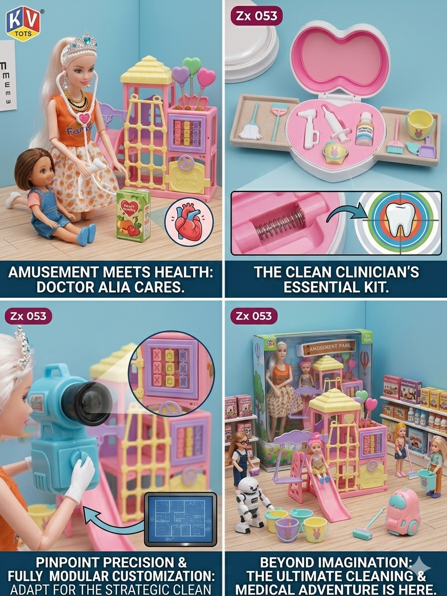 Alia Amusement Park Doll Playset with Slide & Swing, 11.5 Inch Poseable Doll + Accessories