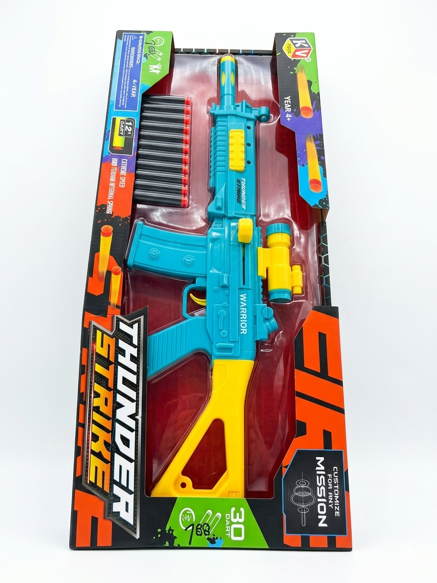Kids Foam Dart Blaster Toy with Scope, Manual Spring Action, Soft Foam Darts, Outdoor Target Game Toy for Kids Age 4+