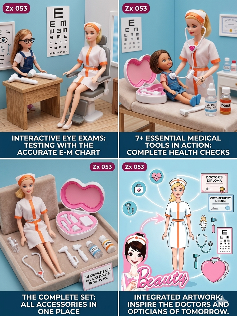 Alia Doctor & Optician Doll Playset with Medical Kit & Eye Chart, 11.5 Inch Fashion Doll in Clinical Outfit
