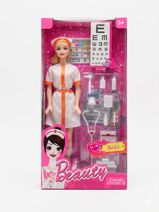 Alia Doctor & Optician Doll Playset with Medical Kit & Eye Chart, 11.5 Inch Fashion Doll in Clinical Outfit