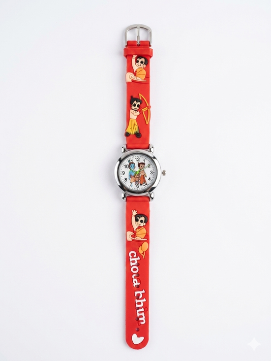 Chhota Bheem Official Kids Analog Wrist Watch | Silicone Strap Cartoon Watch for Boys & Girls | Durable, Water-Resistant | Easy-to-Read Dial