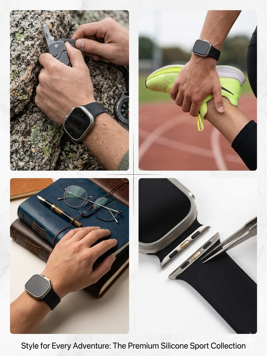 Premium Silicone Sport Band for Smartwatch | Quick-Release Strap | Sweat-Resistant, Adjustable Wrist Band