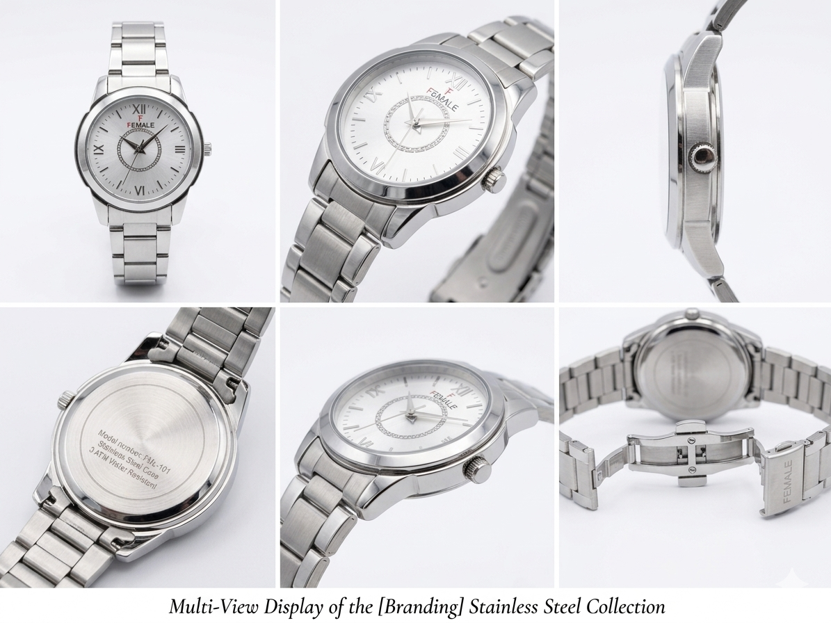 Women’s Analog Watch with Silver Sunburst Dial | 316L Stainless Steel Strap | Japanese Quartz Movement