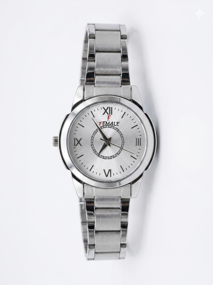 Women’s Analog Watch with Silver Sunburst Dial | 316L Stainless Steel Strap | Japanese Quartz Movement