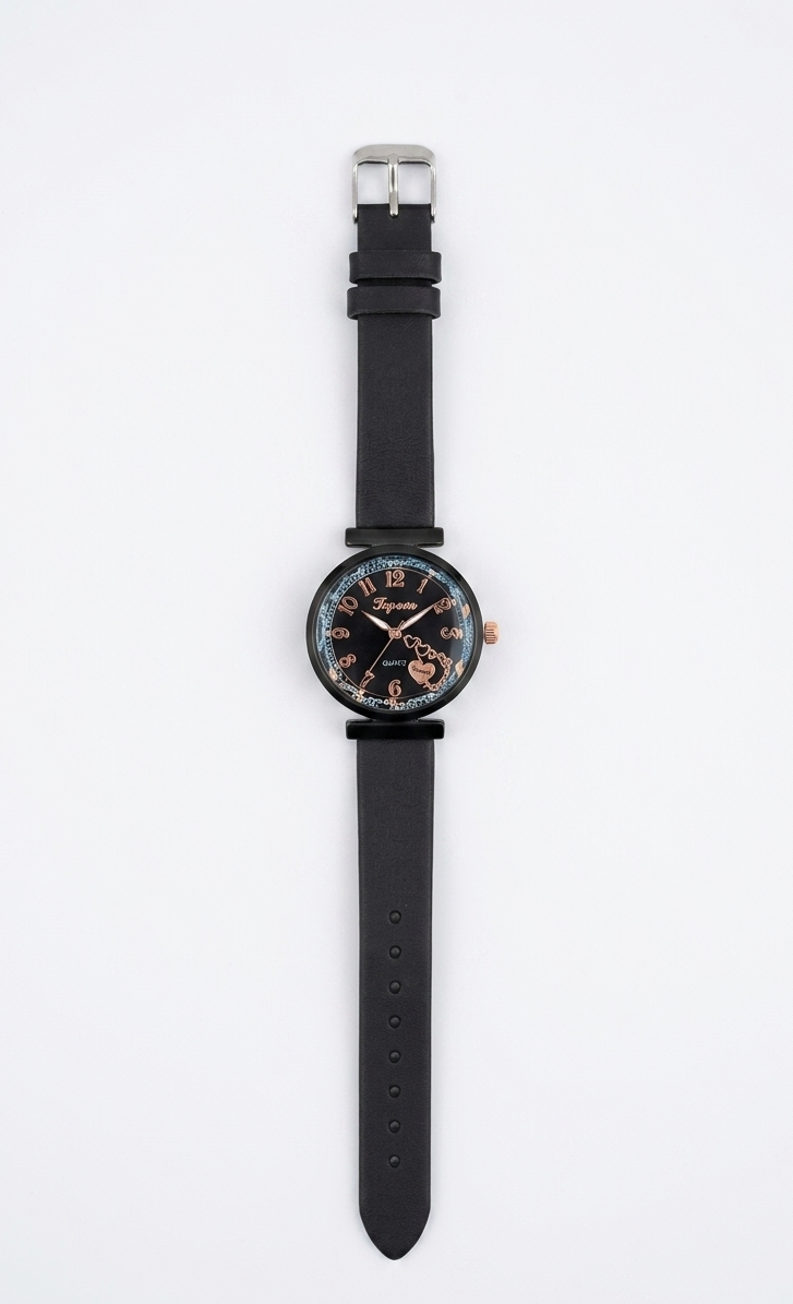 Women’s Analog Watch with Dual Heart Dial | Rose Gold Case | Purple Silicone Strap | Japanese Quartz Movement