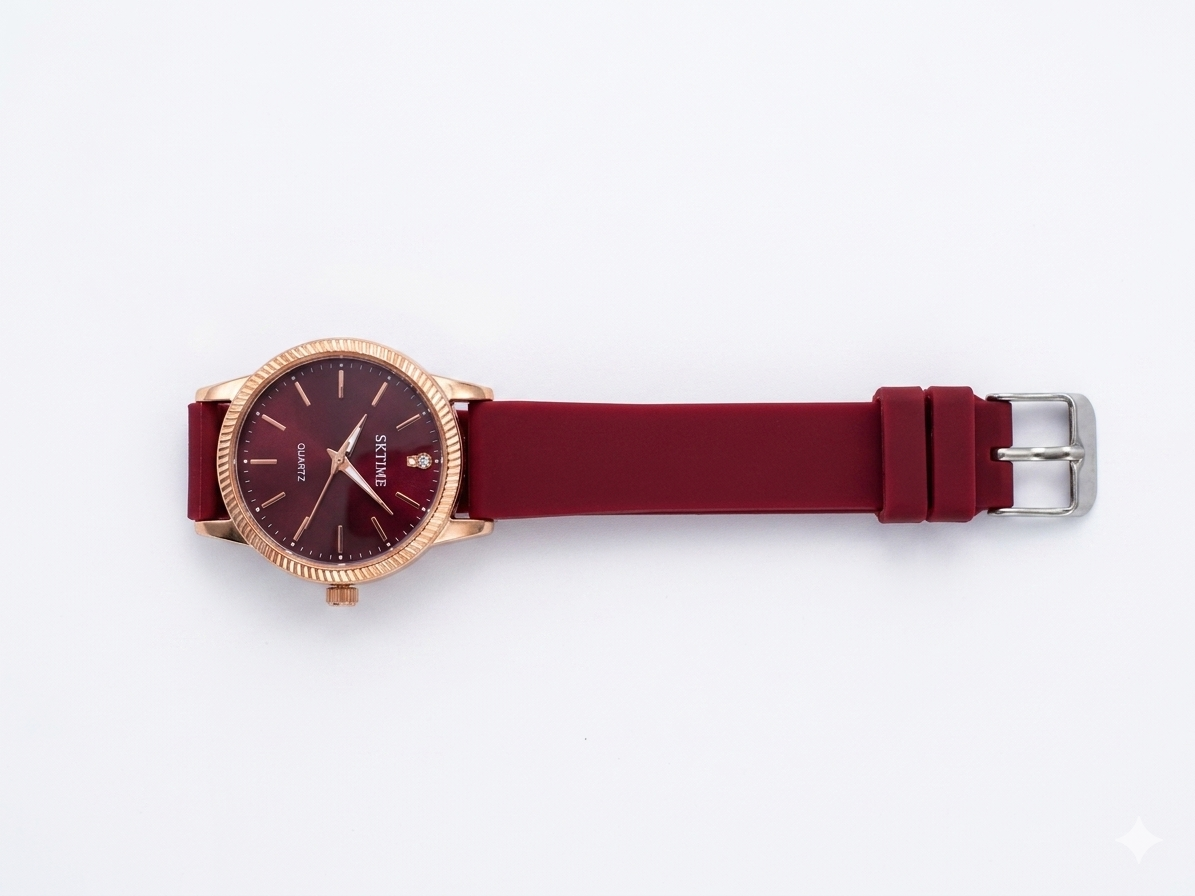 Kids Girls Analog Watch with Heart Dial | Rose Gold Case | Black Silicone Strap | Japan Quartz Movement | 28mm Cute Wrist Watch for Girls