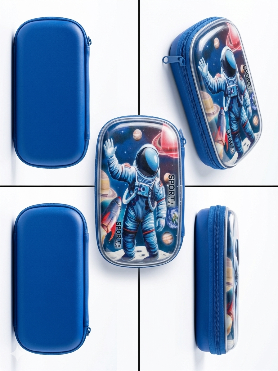 Professional Space Astronaut Pencil Case – 3D Hard Shell EVA Pouch for Boys – Large Capacity, Anti-Scratch Polycarbonate Cover – Durable Stationary Organizer for School & Travel