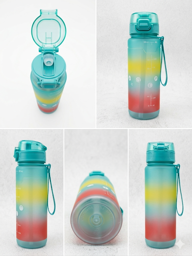 Harmal Store 30oz Sports Water Bottle with Straw - 800ml BPA-Free Tritan Leak-Proof Motivation Fitness Jug with Precise Measurement Timeline, One-Hand Open Flip Top, Carry Strap for Gym & Yoga