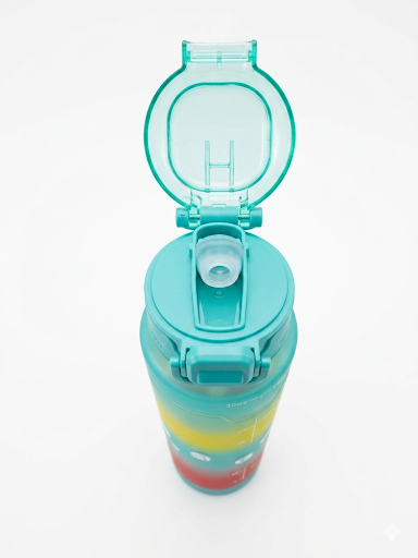 Harmal Store 30oz Sports Water Bottle with Straw - 800ml BPA-Free Tritan Leak-Proof Motivation Fitness Jug with Precise Measurement Timeline, One-Hand Open Flip Top, Carry Strap for Gym & Yoga