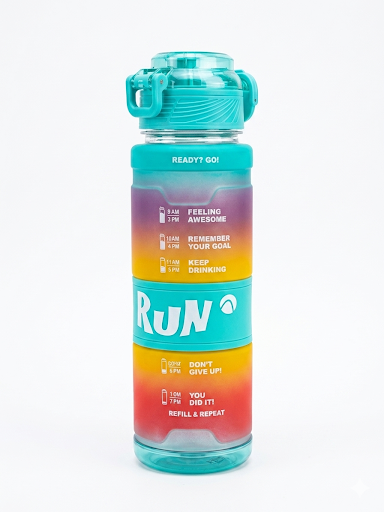 Harmal Store 30oz Sports Water Bottle with Straw - 800ml BPA-Free Tritan Leak-Proof Motivation Fitness Jug with Precise Measurement Timeline, One-Hand Open Flip Top, Carry Strap for Gym & Yoga