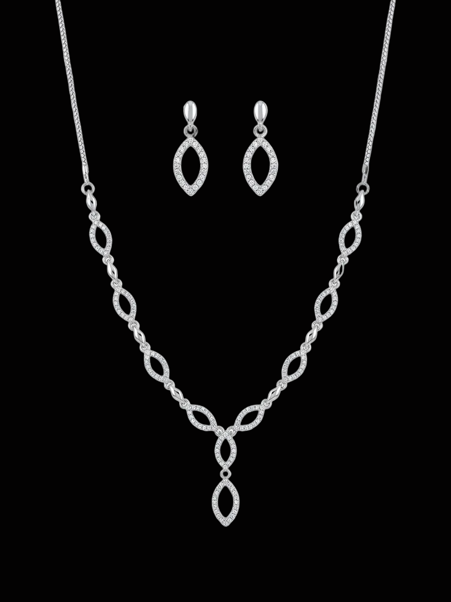 Harmal Store AURÉAL Premium Cubic Zirconia & Faux Amethyst Jewelry Set – Intricate Floral Collar Statement Necklace & Matching Dangle Earrings