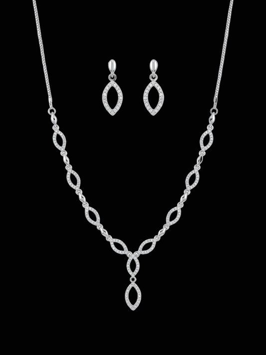 Harmal Store AURÉAL Premium Cubic Zirconia & Faux Amethyst Jewelry Set – Intricate Floral Collar Statement Necklace & Matching Dangle Earrings