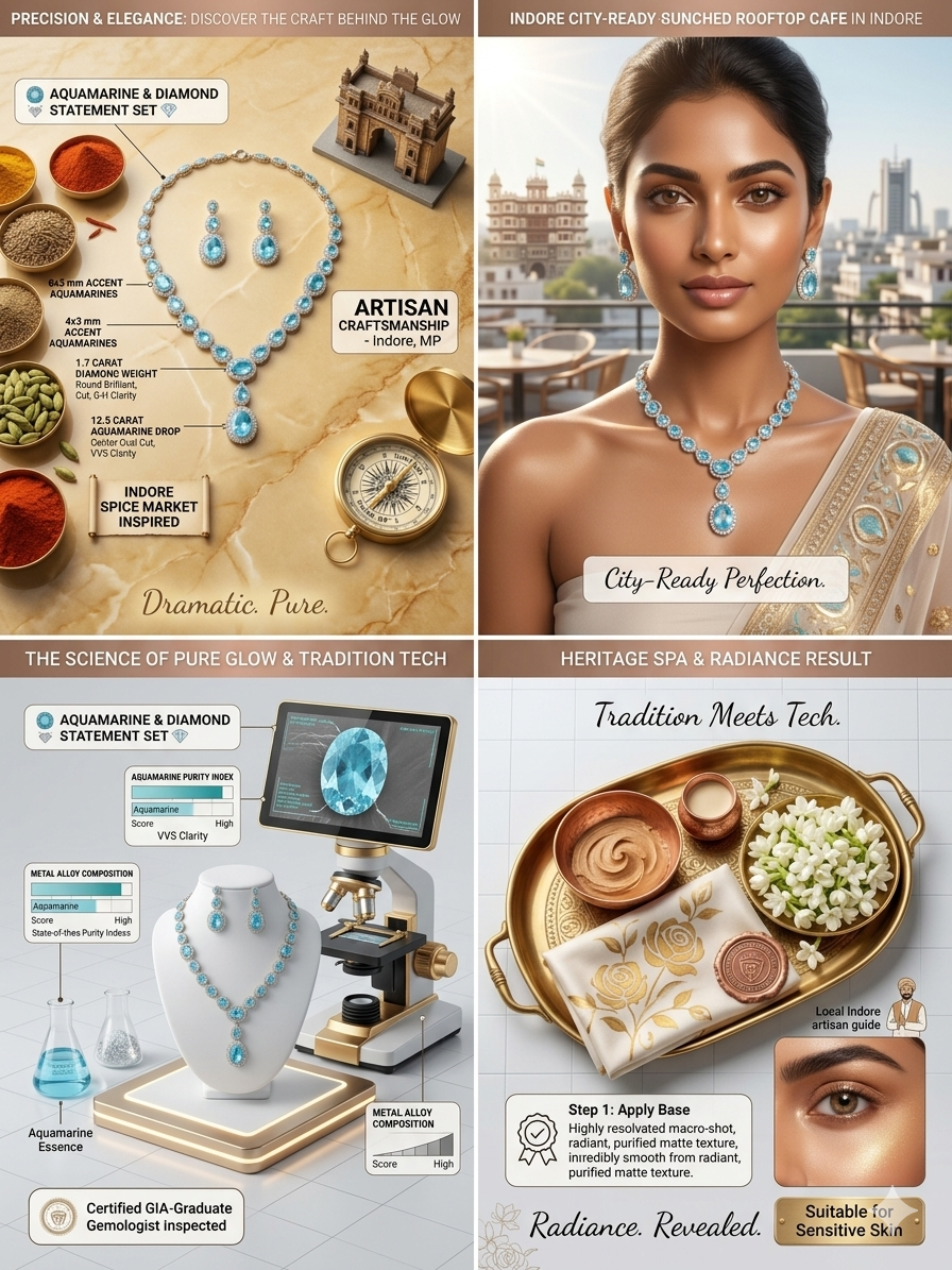 Harmal Store Premium American Diamond Necklace Set | Heritage Oval Cut 12.5 Carat Drop Pendant with Matching 3-Tier Drop Earrings – Certified Artisan Crafted Jewelry