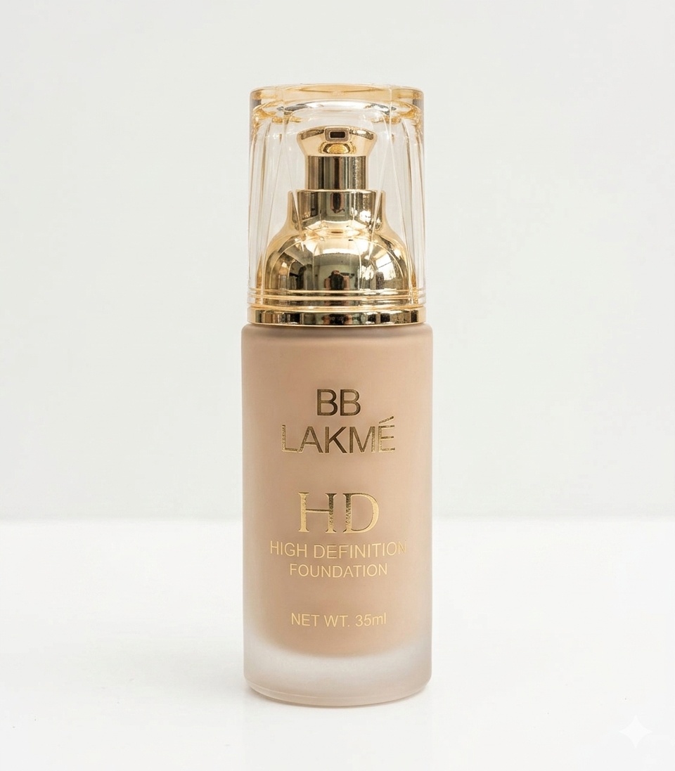 BB LAKMÉ HD Liquid Foundation | 35ml Ultra-Lightweight Wear Matte Base – Breathable Full Coverage & Photo-Ready High Definition Formula with Precision Pump