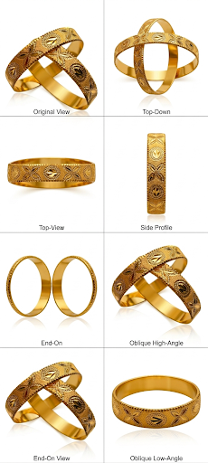 Harmal Store Gold Plated Sunburst & Flower Filigree Bangles | Antique Hammered Gold Finish Statement Kada Set with Mirror-Polish Interior – Universal Size