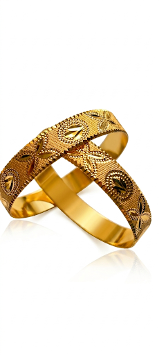 Harmal Store Gold Plated Sunburst & Flower Filigree Bangles | Antique Hammered Gold Finish Statement Kada Set with Mirror-Polish Interior – Universal Size