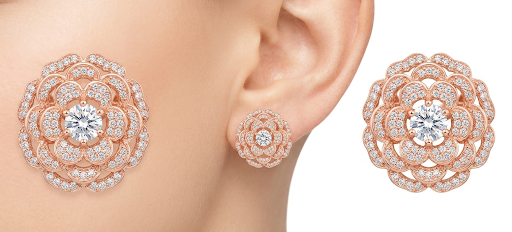ntricate Pave Setting Cubic Zirconia Flower Post Earrings | Hypoallergenic All-Day Wear Earrings with Integrated Backing