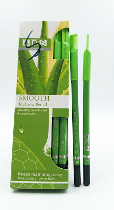 ADS Cosmetics 1-Piece Smooth Eyebrow Pencil Set with Aloe Vera Extract – Waterproof Long-Lasting Eye Brow Liner, 2-in-1 Precision Shaper Tool with Built-in Comb & Grooming Cap, Smudge-Proof Natural Matte Finish