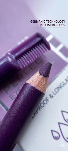 ADS Cosmetics 1-Piece Perfect Eye & Lip Liner Pencil Kit – Deep Purple Matte Makeup Pencils, Waterproof Smudge-Proof 24HR Longwear Formula