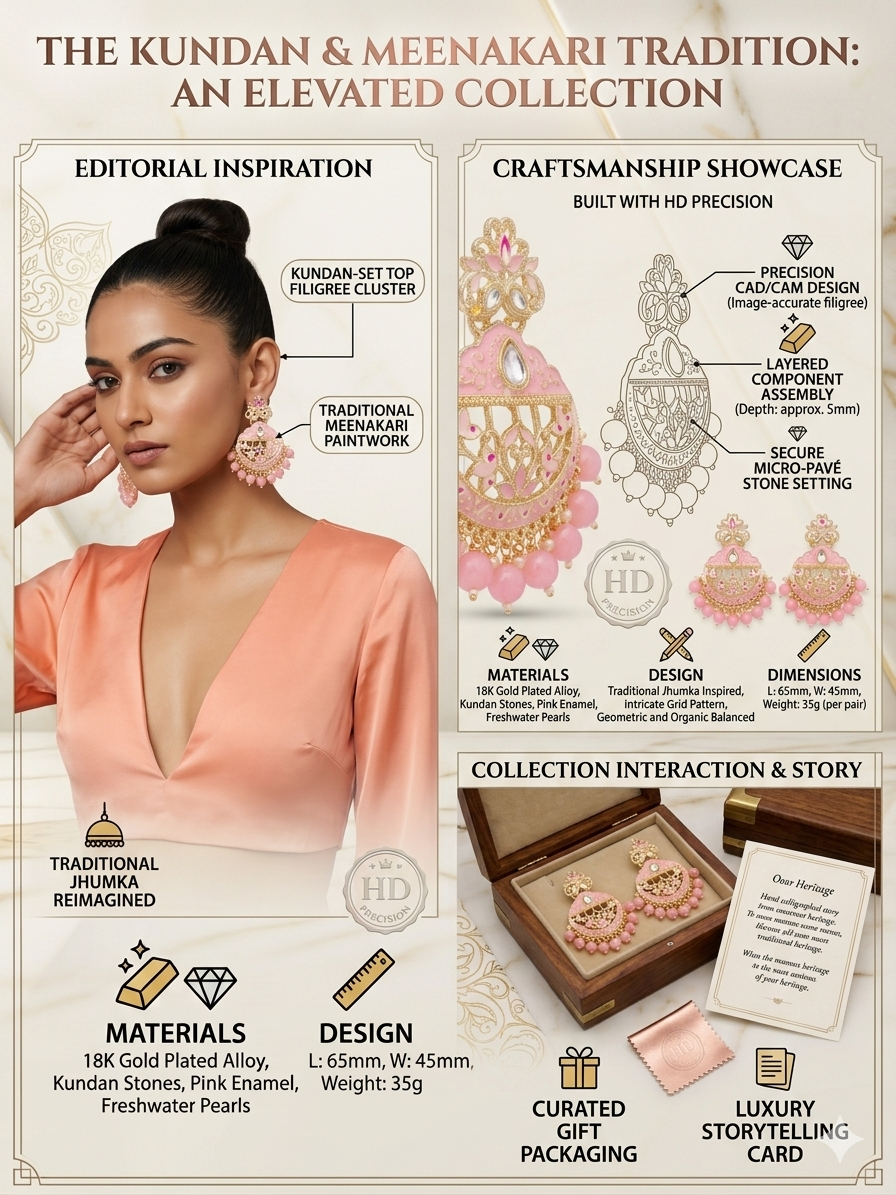 Statement Drop Earrings for Women – Long Gold-Tone Chandbali Style Earrings with Crystal Stones & Ghungroo Tassels for Wedding, Party & Festive Wear
