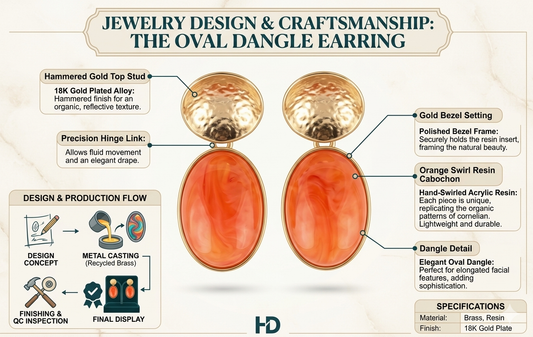Elegant Shimmer Flower Dangle Earrings – Iridescent Peach Bell Flower Drop Pendant with Premium Faceted Crystal Stud