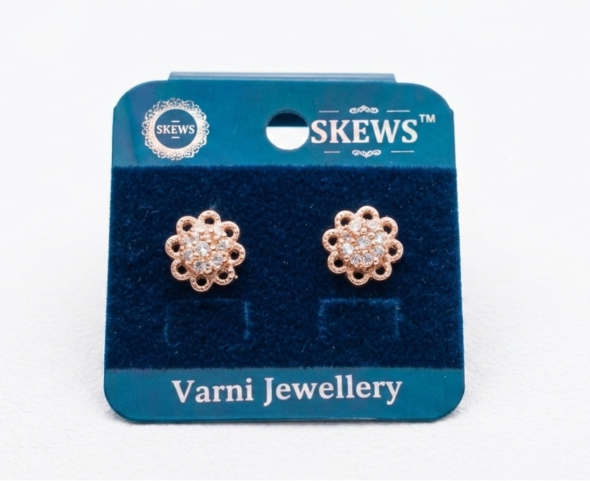 Rose Gold Infinity Hoop Earrings for Women – Cubic Zirconia Pave Huggie Earrings with Click Lock Closure, Elegant Minimalist Jewelry for Party & Daily Wear
