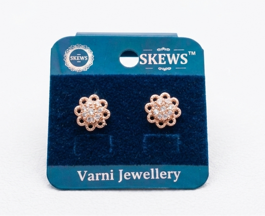Rose Gold Infinity Hoop Earrings for Women – Cubic Zirconia Pave Huggie Earrings with Click Lock Closure, Elegant Minimalist Jewelry for Party & Daily Wear