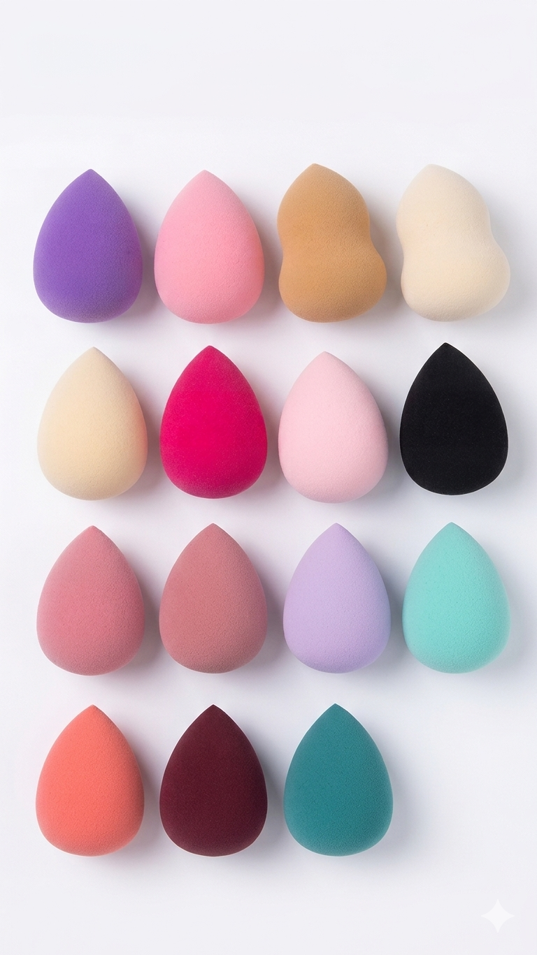 Claria Makeup Sponge Set, 1-Piece Beauty Blender Sponges for Foundation, Concealer & Contouring, Soft Multi-Shape Cosmetic Applicators for Liquid, Cream & Powder Makeup