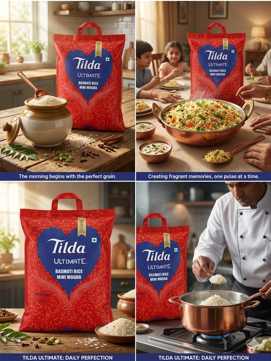 Tilda Ultimate Mini Mogra Basmati Rice 10kg | Premium Daily Rice | Naturally Aromatic & Fluffy | Aged for Rich Flavor | 100% Vegetarian | Non-Sticky Long Grain Rice