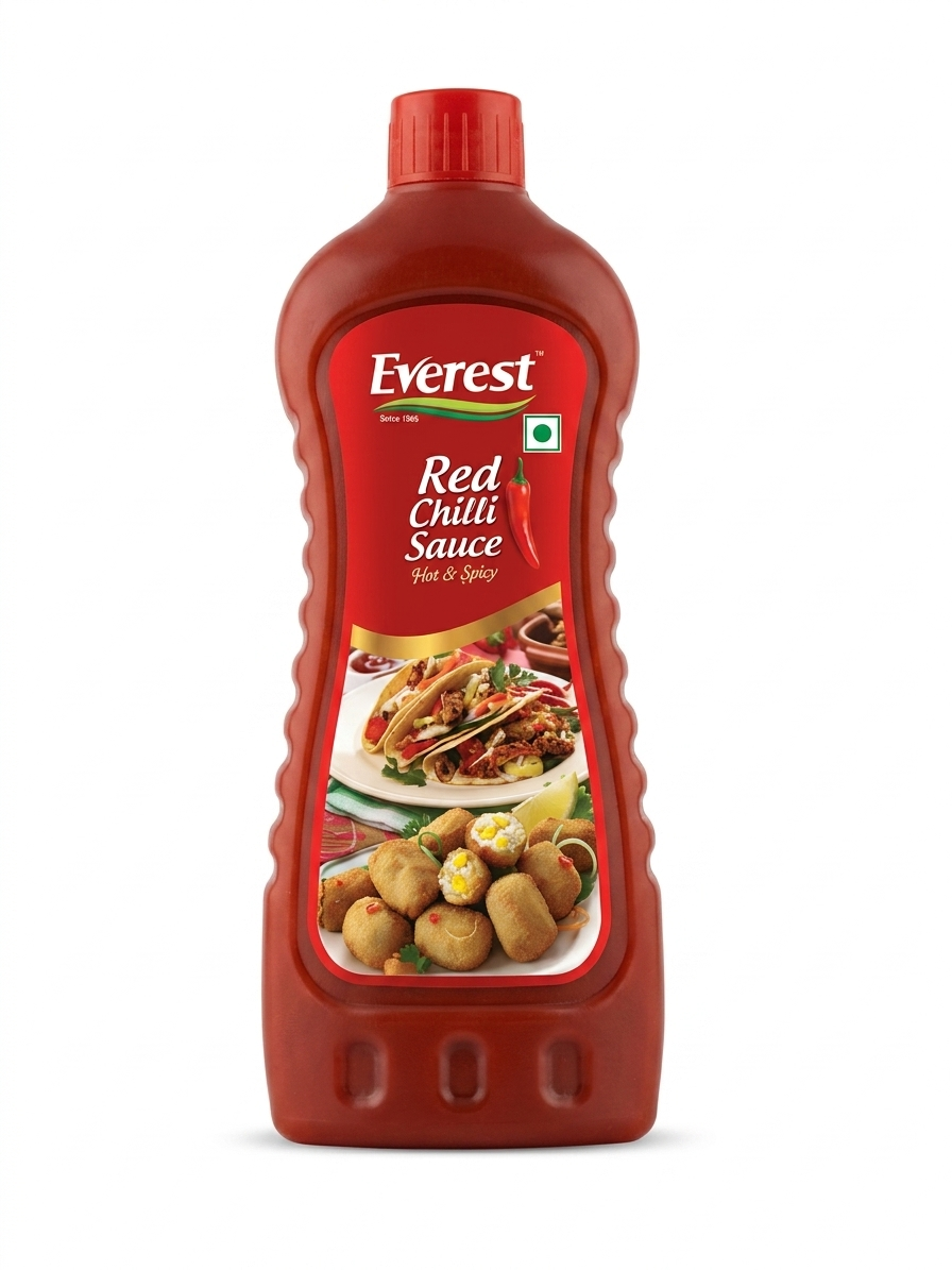 Everest Red Chilli Sauce 650g | Hot & Spicy Red Chili Sauce | Tangy & Flavorful Condiment | Perfect for Snacks, Momos, Noodles & Stir-Fry | 100% Vegetarian
