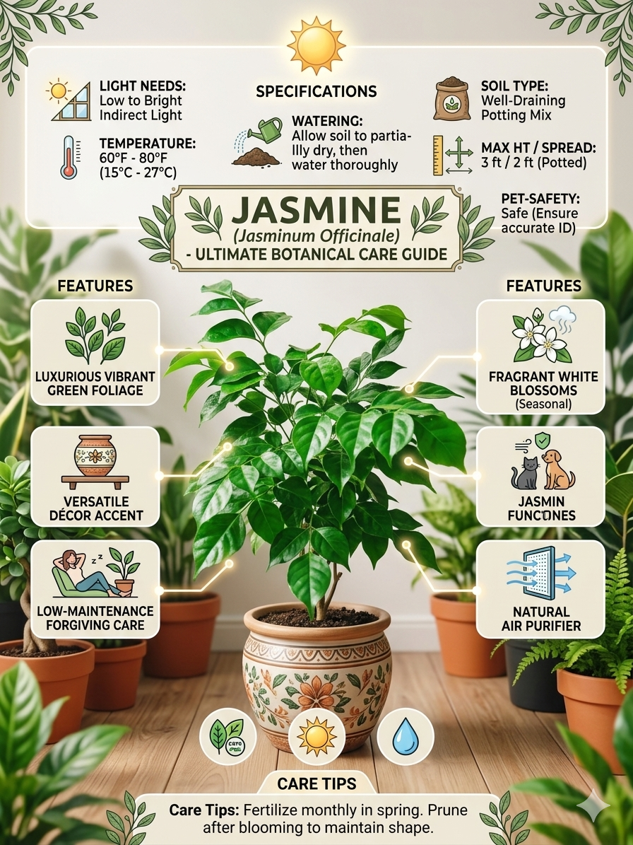 asmine Live Plant (Jasminum officinale) – Fragrant White Flowering Plant, Evergreen Ornamental Indoor & Outdoor Plant for Home Garden & Balcony