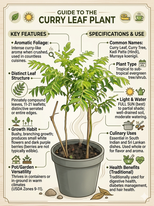 ( Big ) Curry Leaf Plant Live (Murraya koenigii) – Aromatic Culinary Herb Plant, Evergreen Curry Tree for Home Garden, Balcony & Kitchen Gardening