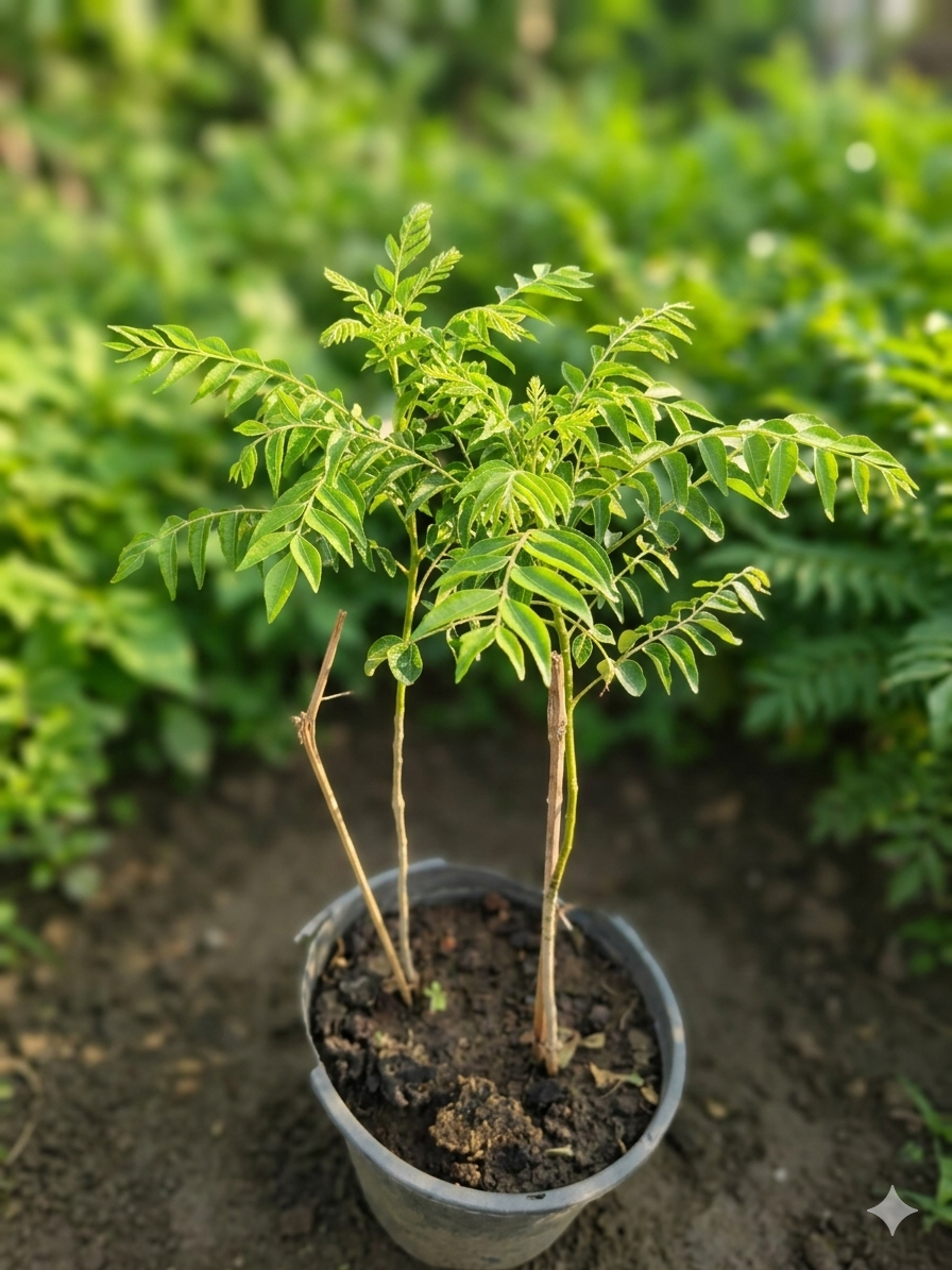 ( Big ) Curry Leaf Plant Live (Murraya koenigii) – Aromatic Culinary Herb Plant, Evergreen Curry Tree for Home Garden, Balcony & Kitchen Gardening