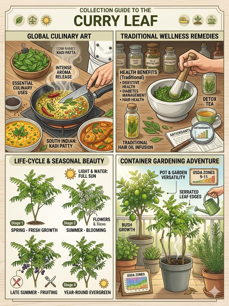 ( Big ) Curry Leaf Plant Live (Murraya koenigii) – Aromatic Culinary Herb Plant, Evergreen Curry Tree for Home Garden, Balcony & Kitchen Gardening